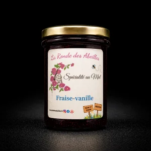 Confiture Artisanale au miel – Fraise – Vanille – 245g