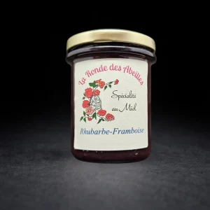 Confiture Artisanale au miel - Rhubarbe Framboise - 245g